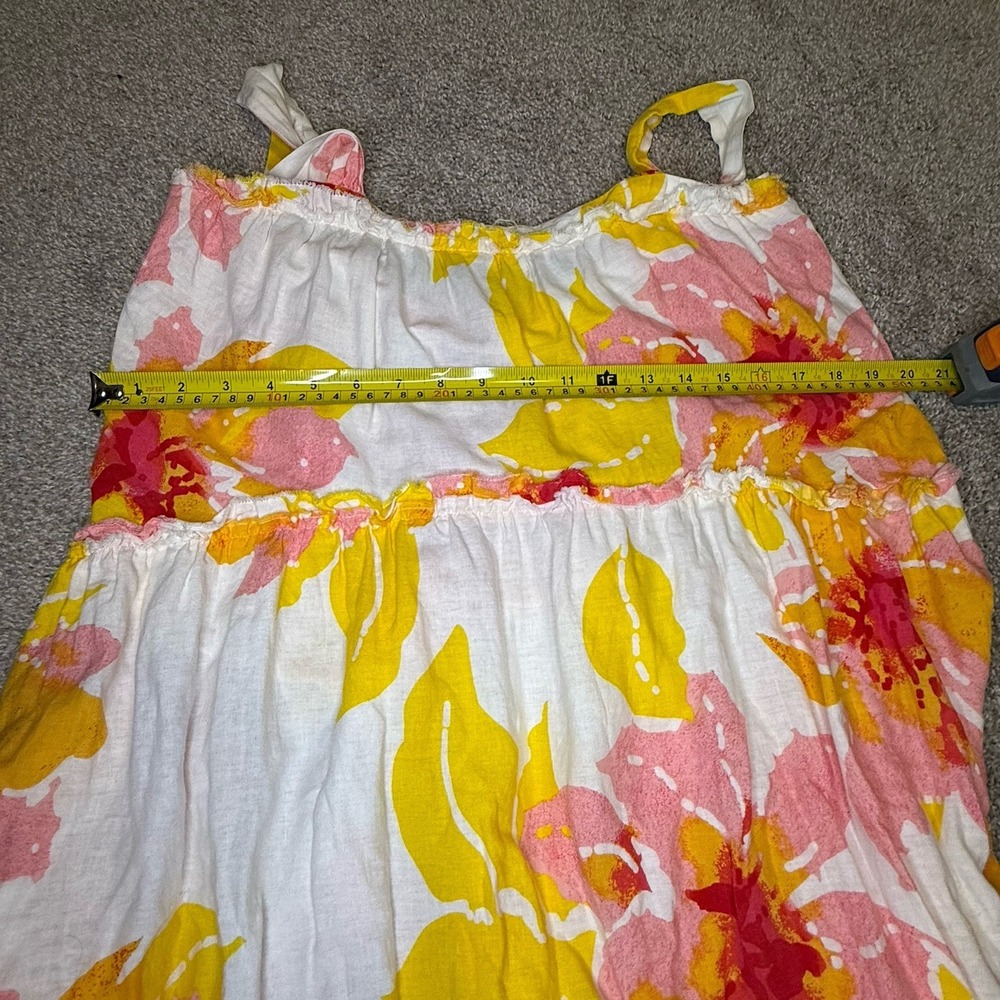 Free People Moonshine Midi Dress Floral Linen Blend Boho Yellow Pink White Small - Picture 11 of 14